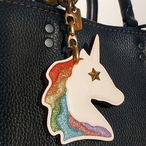 COACH 🌈  🦄  1941 C CHAIN UNICORN CHARM glovetanned leather